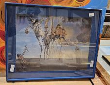 Group of framed and glazed prints after Salvador Dali, three Edwardian erotic prints and various