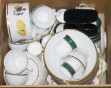 Small collection of St Michael Pemberton cups and saucers, a Royal Worcester Evesham pattern souffle