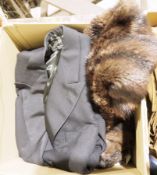 Assorted 1980's designer clothing to include Christian Laquoise black satin wide-legged trousers,