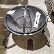 Black painted aluminium fire pit with grate and mesh lid