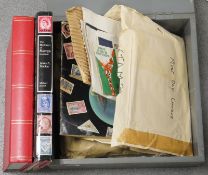 Small Philatelic collection, including Mackay, James A., The dictionary of stamps in colour, a
