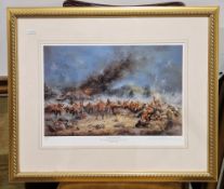 Two framed military prints, the first titled 'The Formidable 24th, the Defence of Rorke's Drift