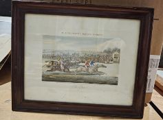 Various framed military prints, a watercolour/gouache by O.H. Tidbury for the Regimental Calendar,