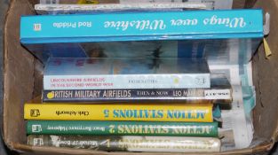 Collection of books on architecture and british wartime airfields, including Stuart Gray, A.,