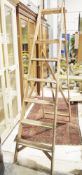 Wooden decorator's step ladders, 184cm high