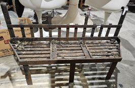 Large wrought iron firegrate, 102cm wide approx.