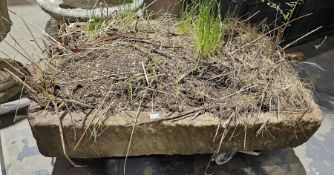 Stone-effect rectangular garden trough, 15cm high x 93cm x 64cm