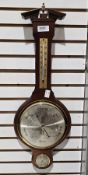 20th century Cleevedon Weathermaster brass-mounted barometer, in stained oak case, 58cm high