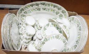 Extensive part tea and dinner service of Wedgwood Santa Clara pattern ceramics (1 box)