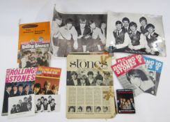 Poster of the Rolling Stones, various promotional photographs of the band, assorted copies of the