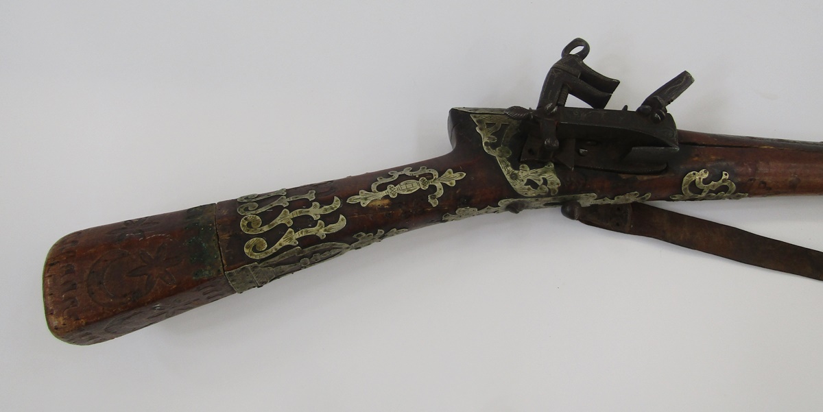 Two 19th century Jezail flintlock muskets, probably Afghan in origin, 133cm long approx. (2) - Image 13 of 40