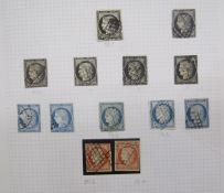 Stamps of France: Red sleeved ‘Stamford Major’ album of with early imperforates including