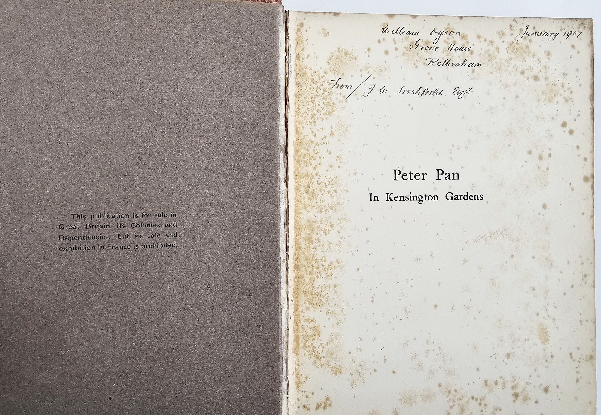 "Peter Pan in Kensington Gardens", with drawings by Arthur Rackham, Hodder & Stoughton 1906, - Image 5 of 7