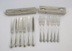Two sets of WMF Besteck flatware, Tafelgabel forks and Tafelmesser knives, both in original boxes
