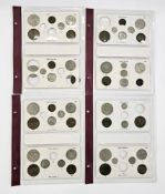 8 x specimen sets of George V, 1928-1935, most sets complete from half crown down, please note