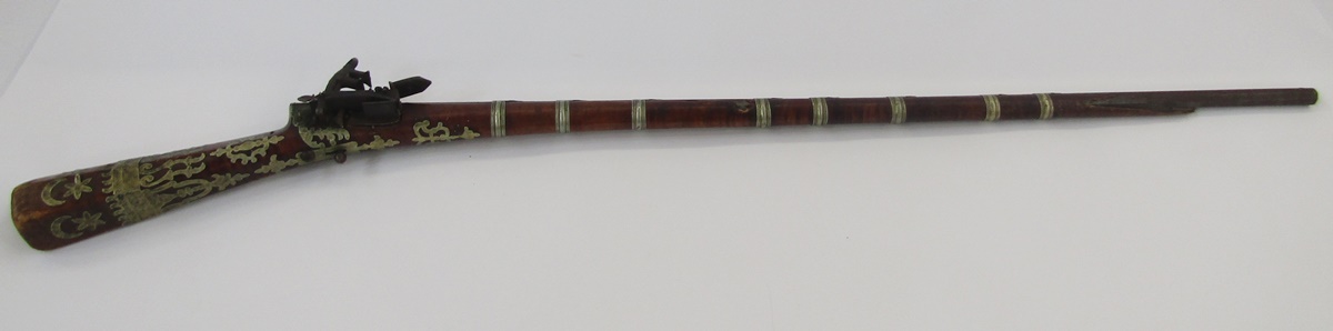 Two 19th century Jezail flintlock muskets, probably Afghan in origin, 133cm long approx. (2) - Image 28 of 40