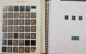 GB stamps: QV-QEII collection in 2 albums including 4 Penny Blacks and much other line engraved