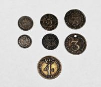 Maundy odds and currency, consisting of: Anne 1713 3d, fine, George III 1763 4d, George III 1762