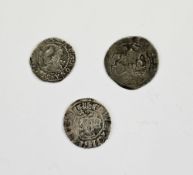 GB coins: Three hammered silver coins: King Edward I penny, King Edward III and Queen Elizabeth I