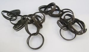 Two chains of bronze currency bangles/ringlets, possibly from the Democratic Republic of Congo,