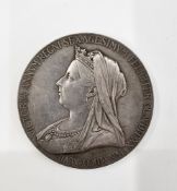 Victoria (1838-1901), diamond jubilee medal (large) in silver, veiled bust left, rev. portrait of