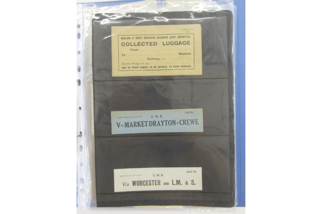 Railwayana - album containing a selection of railway train luggage labels from the Great Western - Image 2 of 7
