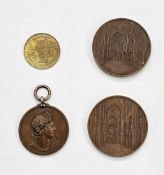 Medals, Saint Bavo's church in Ghent, 1846, view of church, rev. view of central nave of church,