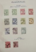 Stamps of Australia: Green ‘Utile’ album of mint & used, KGV roos to QEII Coronation. Various sets