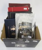 Br Empire & World stamps: Box of 4 albums/stock-books and numerous stock-cards of mint & used from