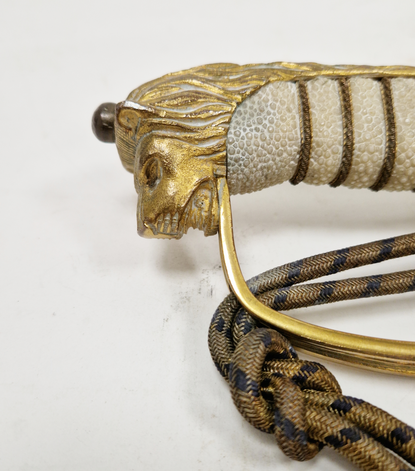 19th century naval officer's dress sword, bright steel blade with three-quarter fuller and spear - Image 5 of 12