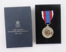 Queen Elizabeth II platinum jubilee medal, 1952 - 2022, in original box of issue