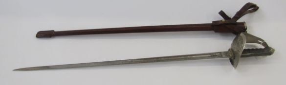 George V officer's sword made by Robert Mole and Sons of Birmingham, together with leather