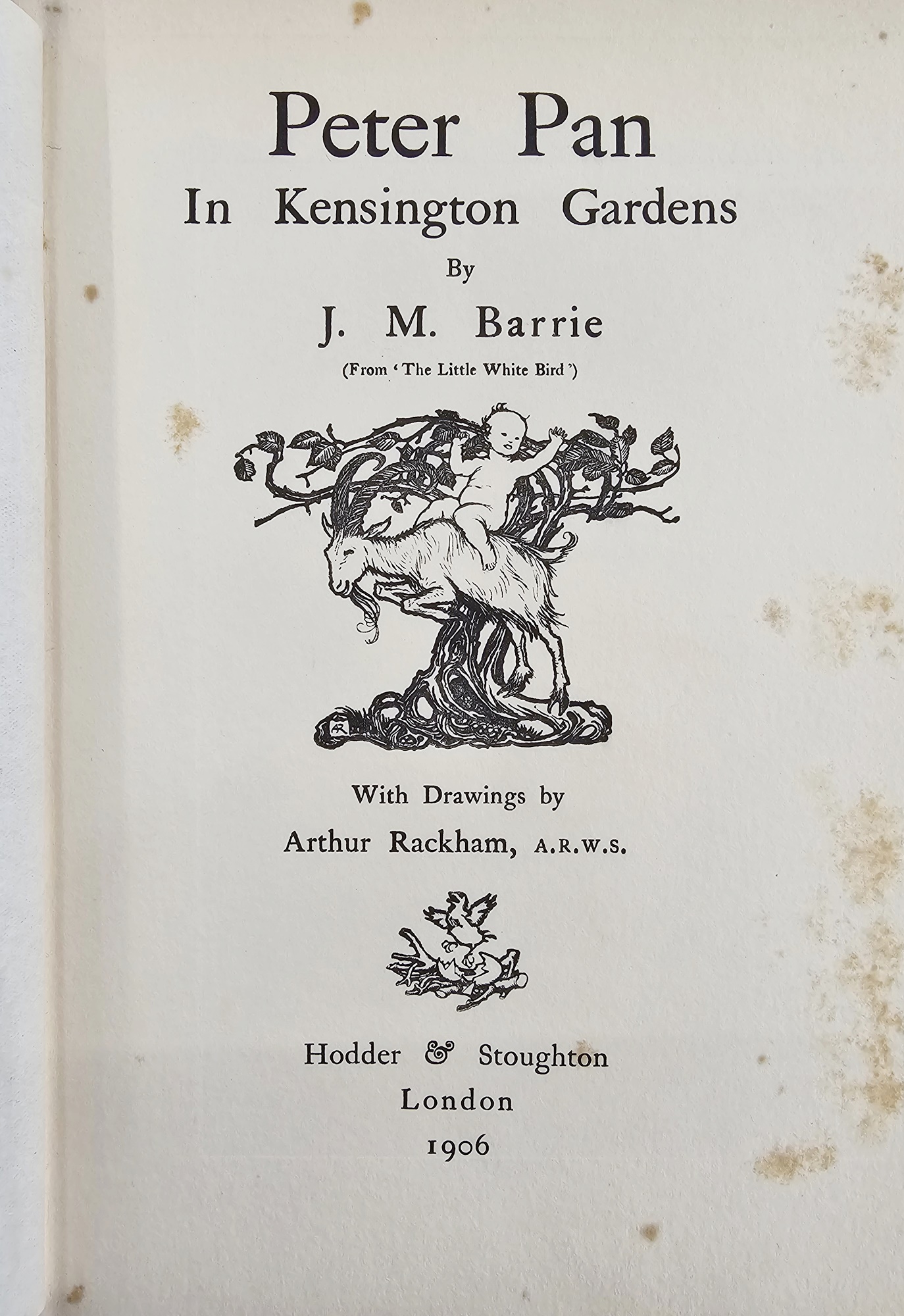 "Peter Pan in Kensington Gardens", with drawings by Arthur Rackham, Hodder & Stoughton 1906, - Image 6 of 7