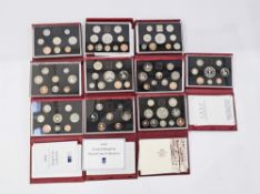 United Kingdom, Royal Mint proof sets, 1990-1999 inclusive