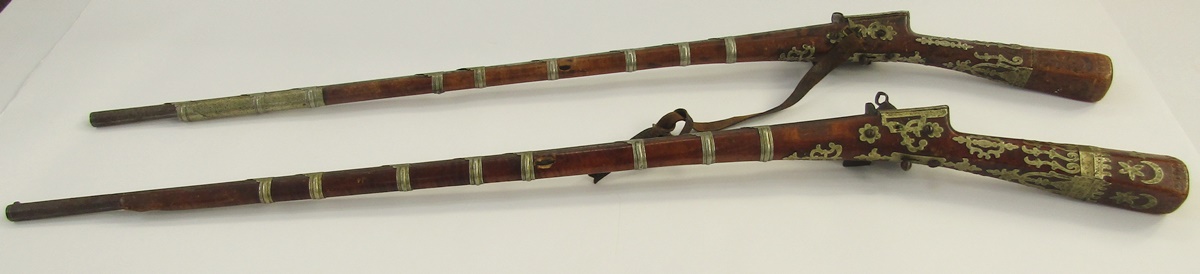 Two 19th century Jezail flintlock muskets, probably Afghan in origin, 133cm long approx. (2) - Image 10 of 40