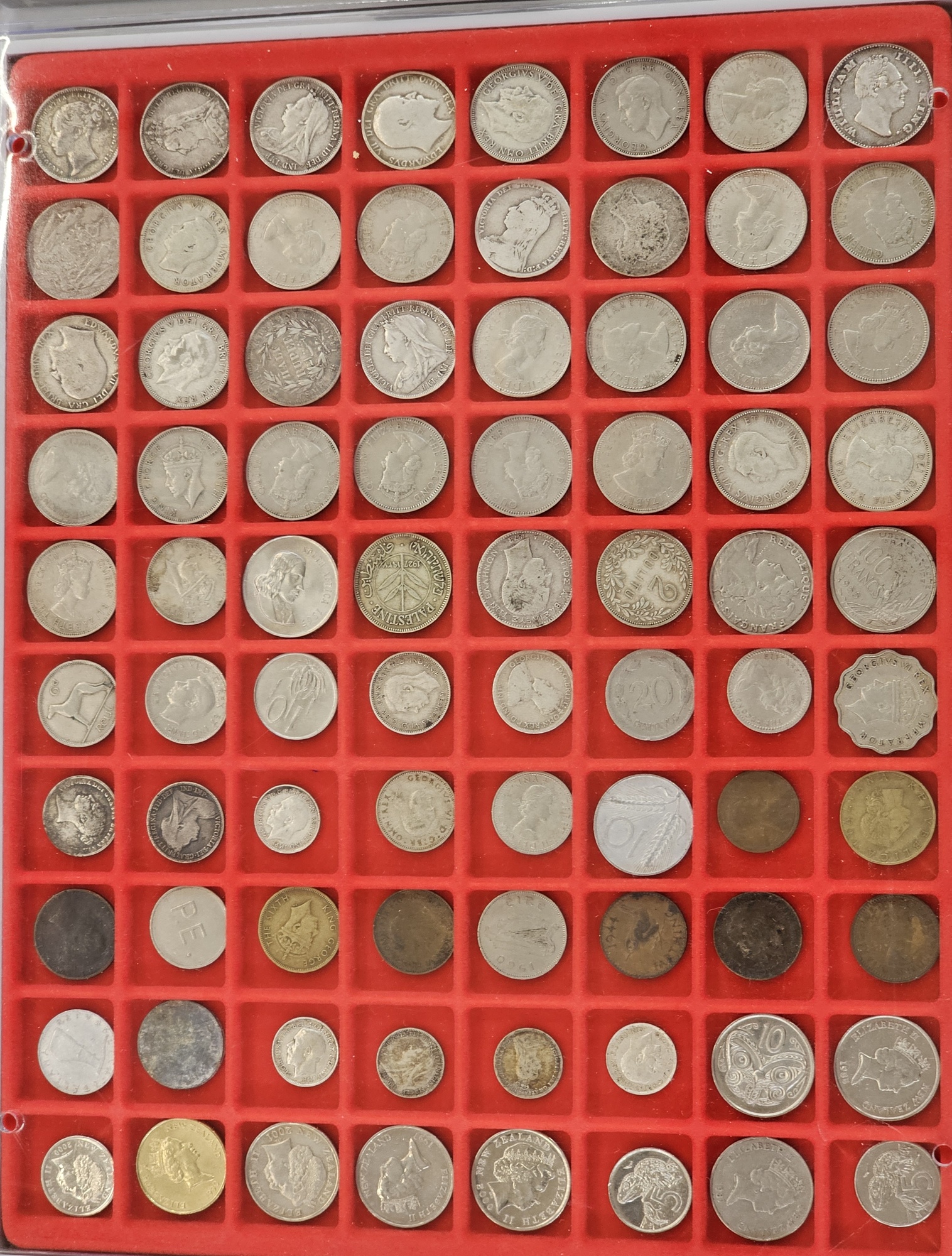 Coin collection consisting of 7 Lindner trays, highlights include 1835 half rupee, 1834 William IV - Image 7 of 8