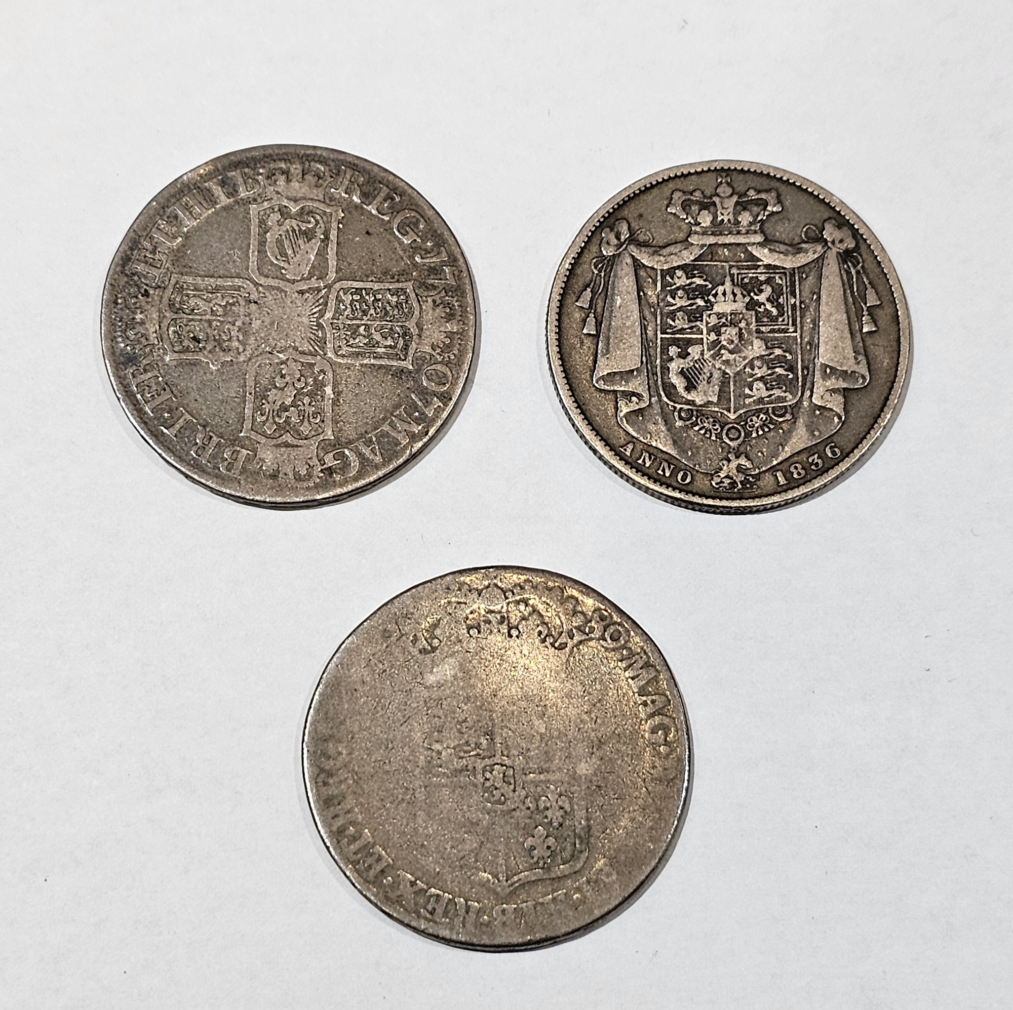Half crowns (3), William and Mary 1689, first reverse, fair, Anne 1707, E below bust, about fine,