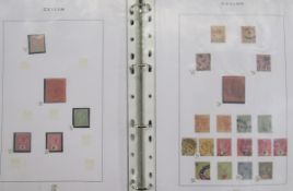 Ceylon stamps: Blue album of QV to QEII issues including post-independence, both mint and used
