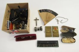 Mixed collectables to include vintage glasses in cases, a purse, Common Prayer Hymns A-M small book,