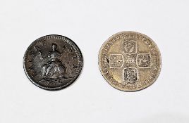 George II (1727-1760), 1754, farthing, old laureate and cur. bust left, rev. Britannia seated on