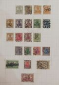 World stamps: Nine albums/stockbooks in large red box of definitives and commemoratives from late