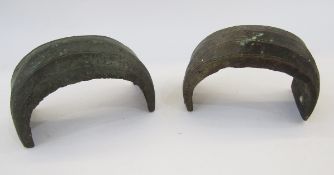 Two African bronze currency ingots, Ngelima, believed to be from the Democratic Republic of Congo,