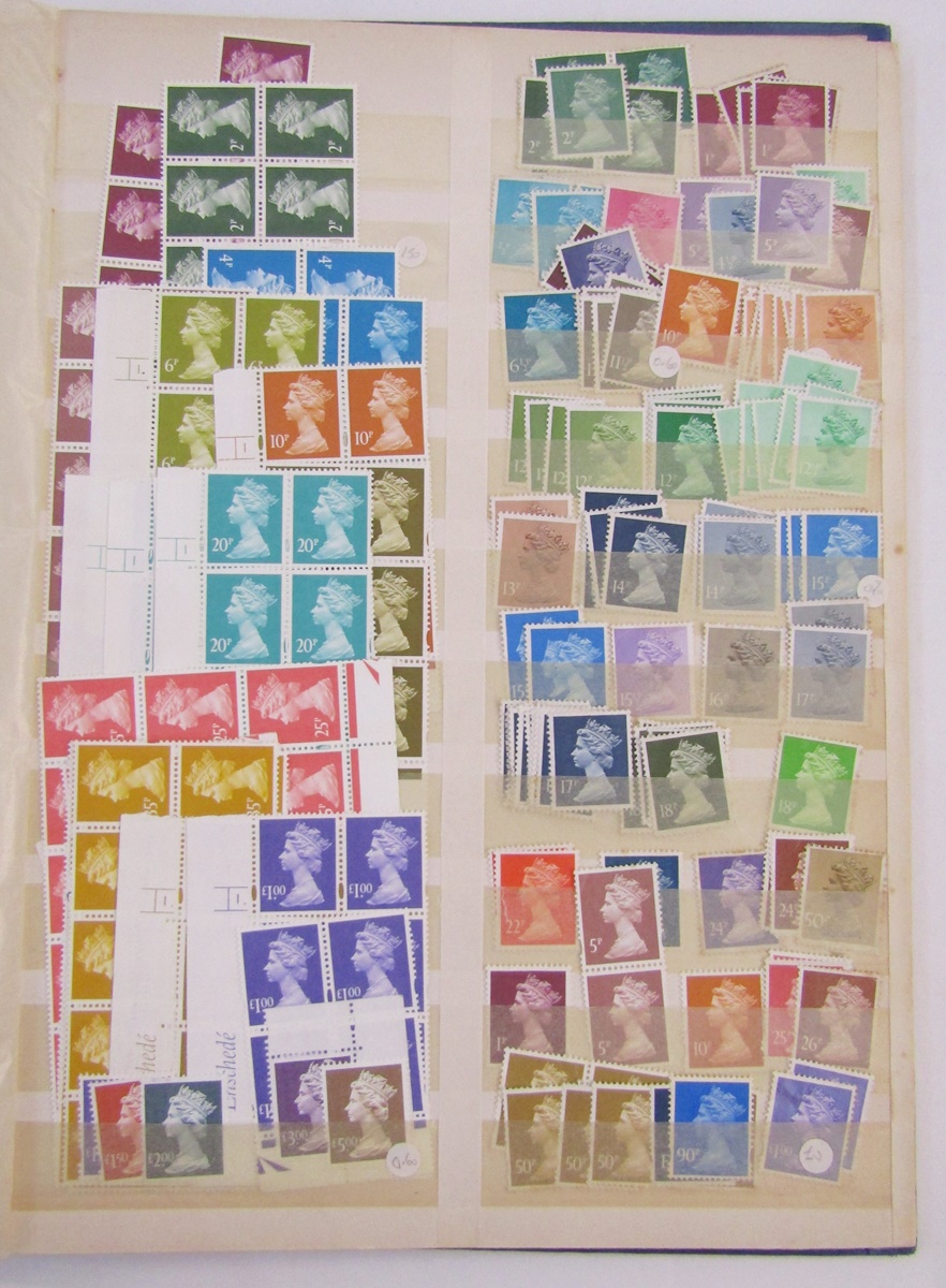 GB stamps: With face value £200+, blue stock-book of QV-QEII, mint & used, definitives, - Image 9 of 12