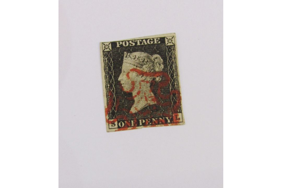 GB stamps: Fine Penny Black ‘SL’ (SG 2) and first issue 2d Blue ‘CK’ (SG 5), both 4 margin & red - Image 2 of 4