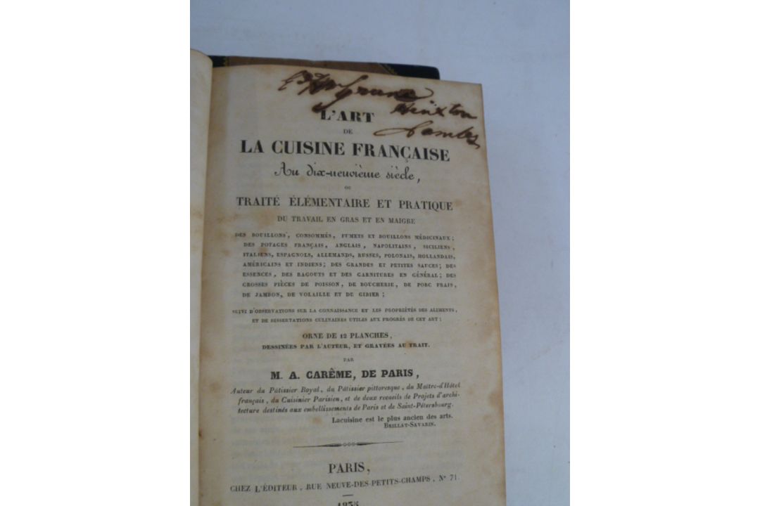 Careme, M Antonin "L' Art de la Cuisine Française au XIXème siècle", Chez l'Auteur, Paris, 1833, 2 - Image 3 of 16