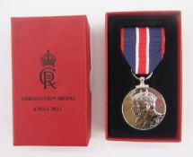 Charles III coronation medal, 6th May 2023, in box of issue