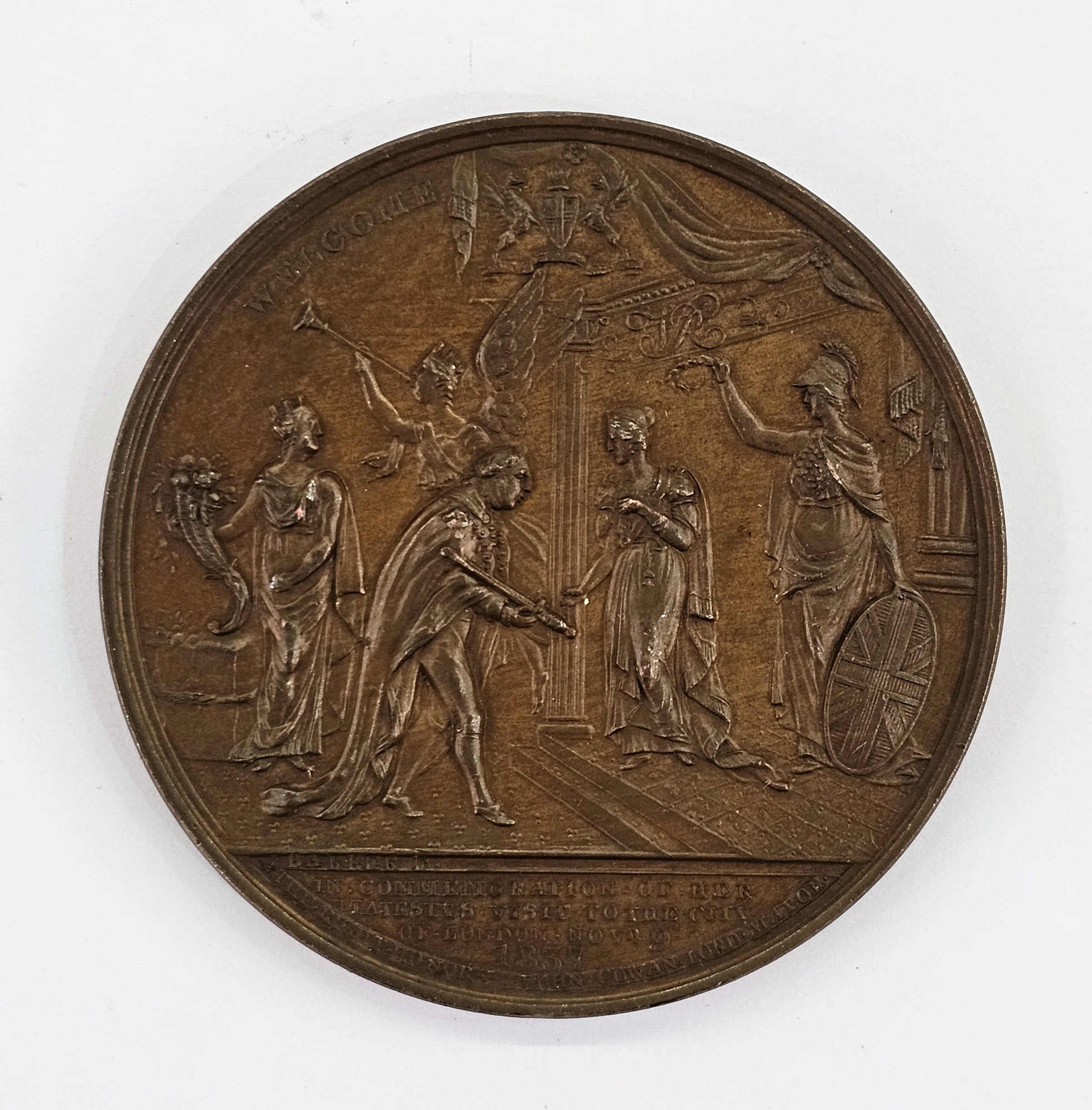 GB medal: Scarce 1837 QV City of London bronze commemorating her visit on 9 November that year, made