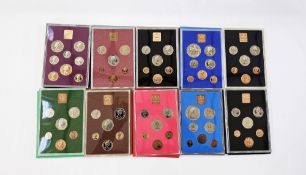 United Kingdom, Royal Mint proof sets, 1970-1979 inclusive