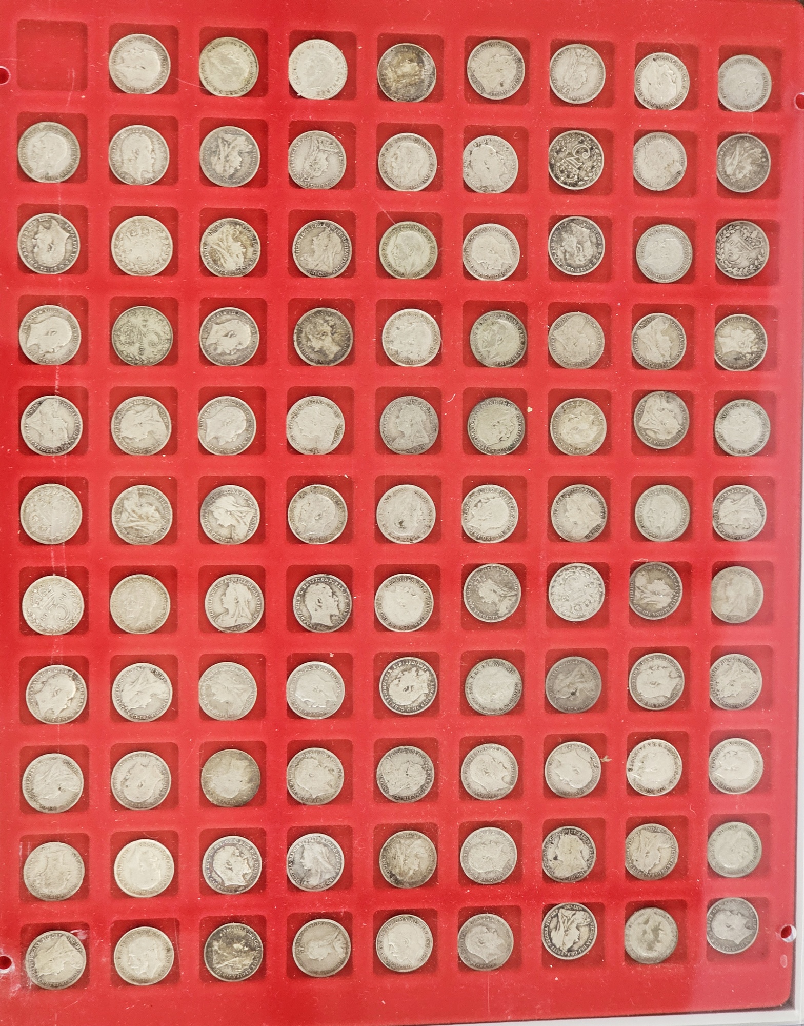 Coin collection consisting of 7 Lindner trays, highlights include 1835 half rupee, 1834 William IV - Image 6 of 8