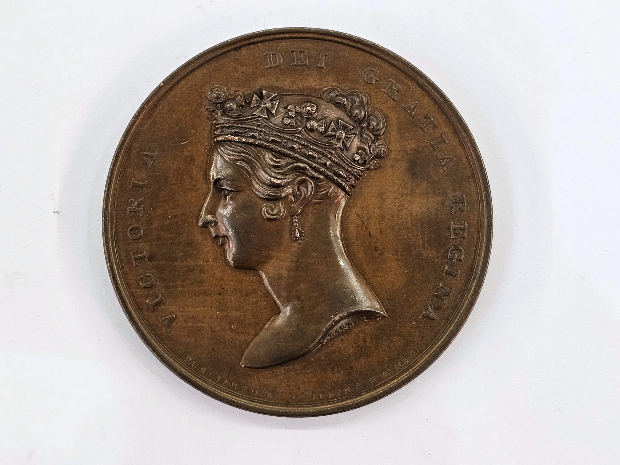 GB medal: Scarce 1837 QV City of London bronze commemorating her visit on 9 November that year, made - Image 2 of 2
